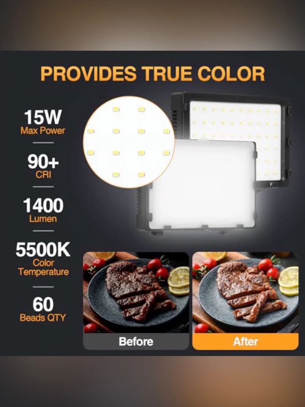 Dual LED Panel Video Lights with Color Gels - Black